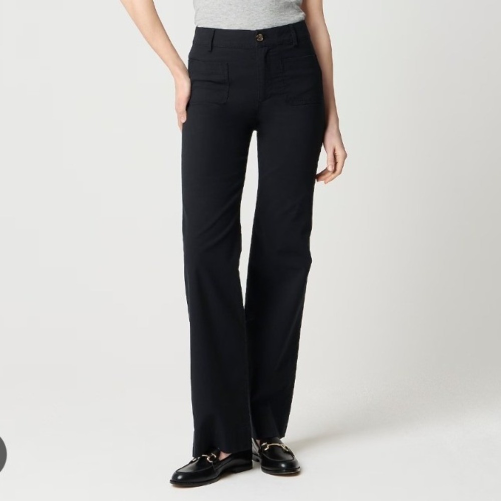 J.Crew Lizzie Pant Black High Rise Straight Leg Tall Trousers BW804 Size 31T NEW